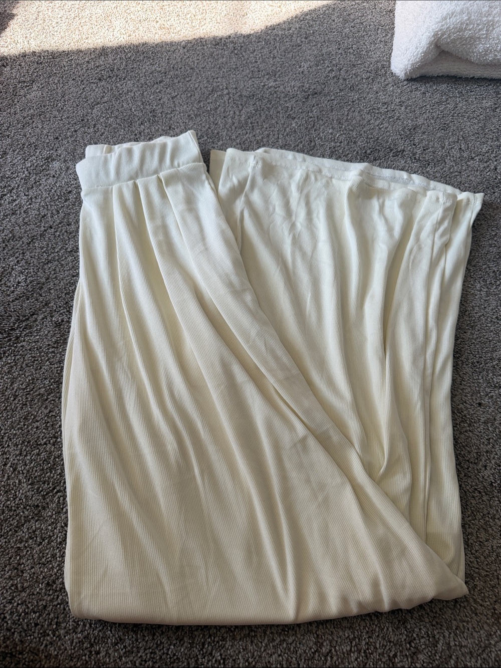 Cream wide legged pants